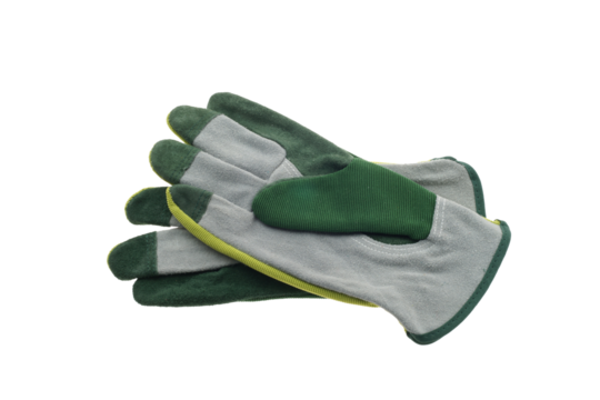 Used gardening gloves  isolated on transparency photo png file 