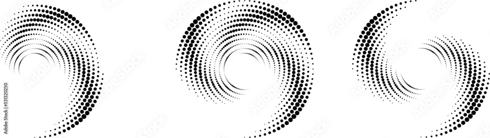 Poster halftone dots in circle form. round logo . vector dotted frame . design element