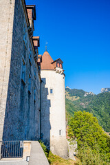 Le Chateau de la Cit&eacute; m&eacute;di&eacute;vale de Gruy&egrave;res en Suisse