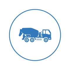 Construction cement mixer truck icon | Circle version icon |