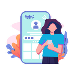 Social media dashboard flat style design