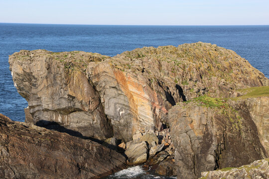 Geologische Felsformation (Faltung) am Butt of Lewis, Äußere Hebriden