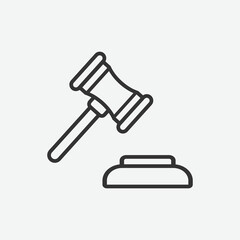 auction vector icon. gavel icon symbol. judge vector illustration on isolated background. judge sign for mobile concept and web design