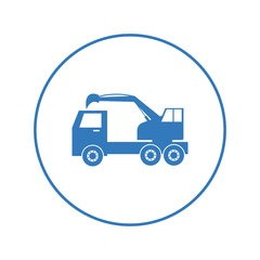 Excavator heavy machine truck icon | Circle version icon |