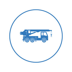 Construction vehicle crane truck icon | Circle version icon |