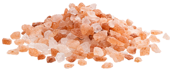Pile of pink himalayan salt isolated