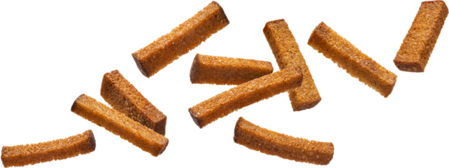 Rye croutons isolated