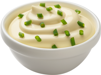 Sour cream with onion isolated