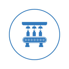 Conveyor belt logistic package icon | Circle version icon |
