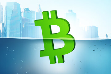 Concept of bitcoin losing its value