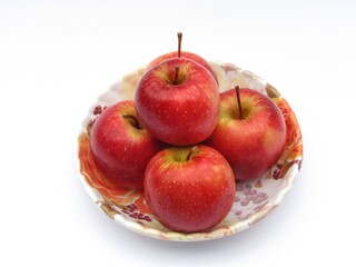 red apples in a plate 