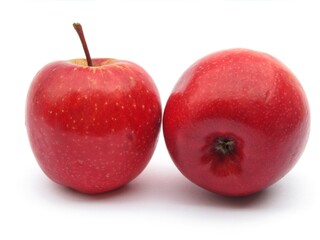 two apples on white background 