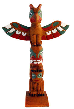 Little totem pole  isolated on transparency photo png file 
