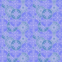 Winter Christmas ice seamless snowflakes circle pattern for wrapping and clothes print and packaging and fabrics