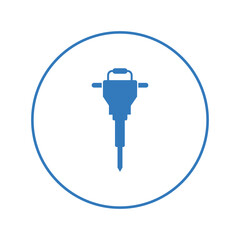 Construction demolition hammer drill icon | Circle version icon |