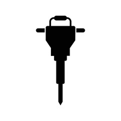 Construction demolition hammer drill icon | Black Vector illustration |