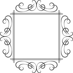 Calligraphic design elements . Decorative swirls or scrolls, vintage frame , label and divider