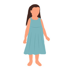 kid cute girl in dress isolated