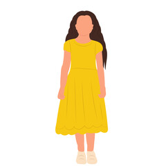 kid cute girl in dress isolated vector