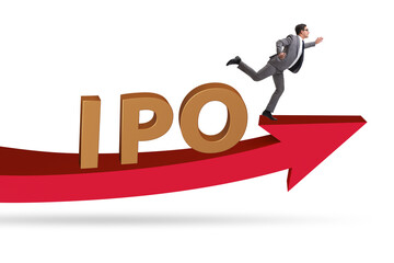 Businessman in the initial public offering IPO concept