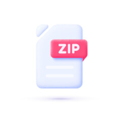 Zip File 3d. Internet technology. Vector illustration isolated