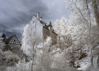 Old castle in infrared