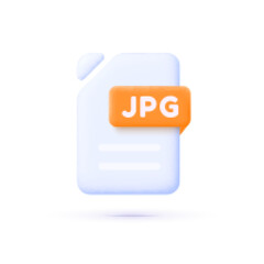 Jpg 3d Icon for web design. Vector illustration design