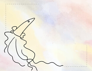background with flying rocket and space for text