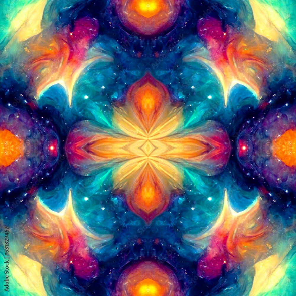 Poster seamless pattern of galaxy nebula space for background