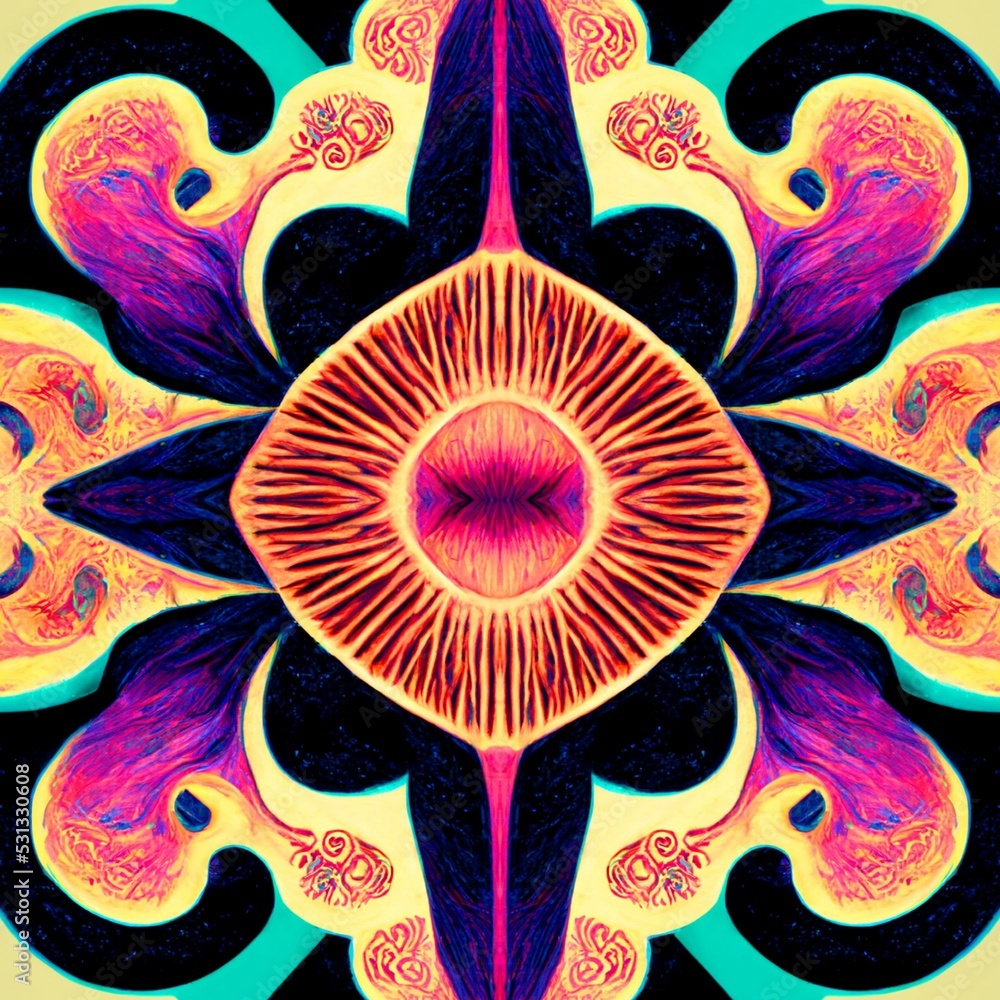 Poster seamless psychedelic and trippy pattern for background