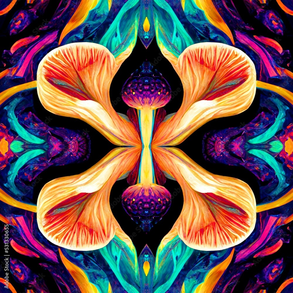 Poster seamless psychedelic and trippy pattern for background