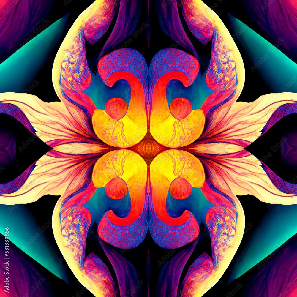 Poster seamless psychedelic and trippy pattern for background