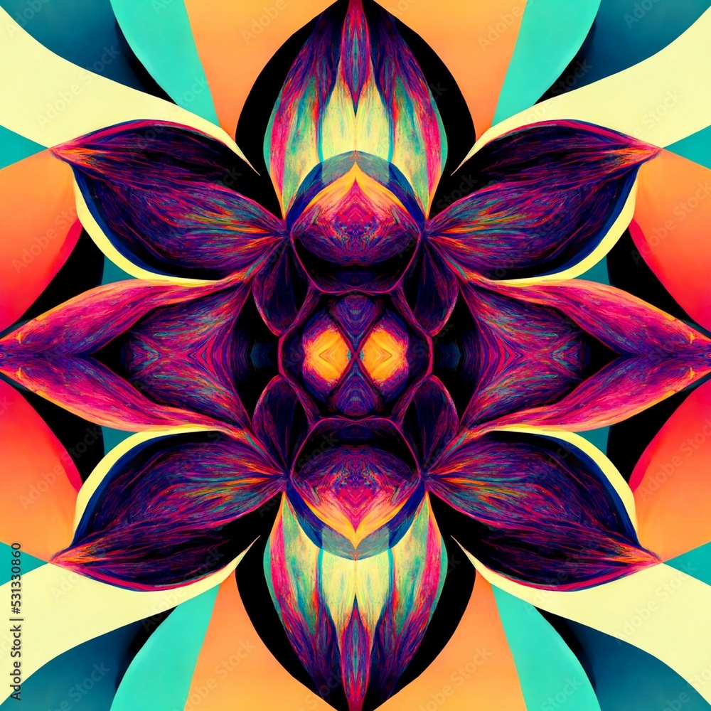Poster seamless psychedelic and trippy pattern for background