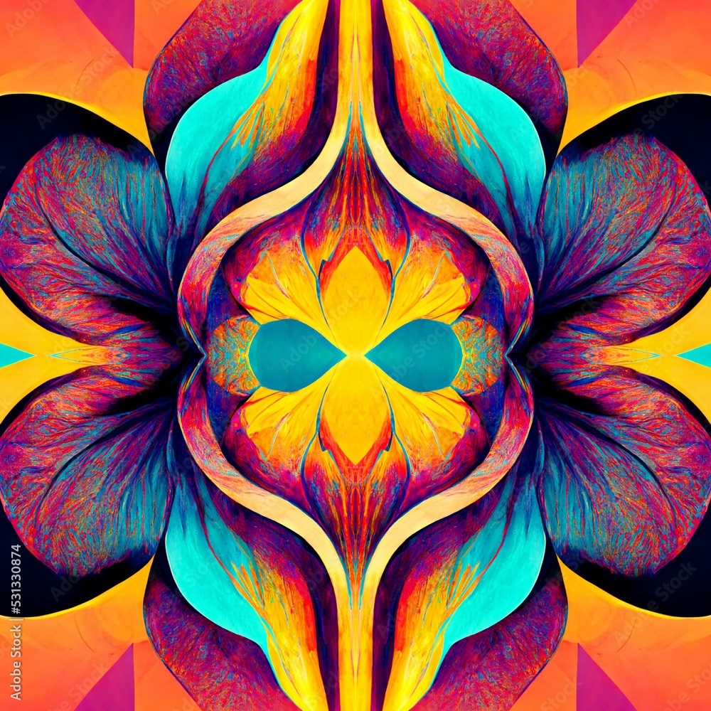 Poster seamless psychedelic and trippy pattern for background