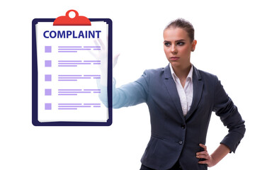 Businesswoman in customer complaint concept