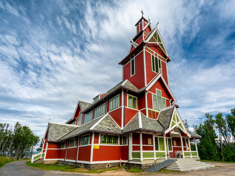 Buksnes Church, in Gravdal, Lofoten, Norway