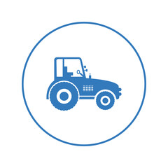 Agricultural farm equipment tractor icon | Circle version icon |