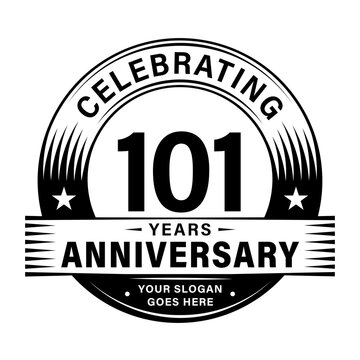 101 years anniversary celebration design template. 101st logo vector illustrations.
