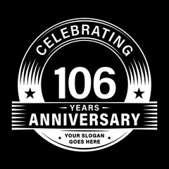 Obraz premium 106 years anniversary celebration design template. 106th logo vector illustrations. 