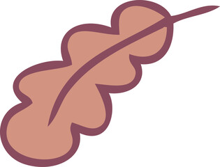 Doodle drawing oak leaf illustration for decor and design.
