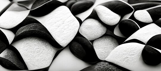 Textura abstracta moderna, piedras zen blanco y negro - obrazy, fototapety, plakaty