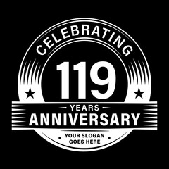 Fototapeta premium 119 years anniversary celebration design template. 119th logo vector illustrations. 