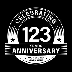 Fototapeta premium 123 years anniversary celebration design template. 123rd logo vector illustrations. 