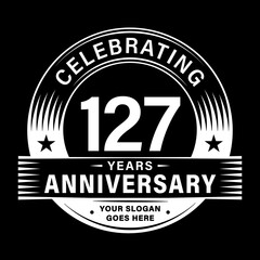 127 years anniversary celebration design template. 127th logo vector illustrations.
