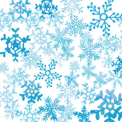 水彩画。水彩タッチの雪の結晶ベクターイラスト背景。雪の結晶のベクターフレーム背景。Watercolor. Snowflake vector illustration background with watercolor touch. Snowflake vector frame background.