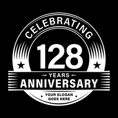 Fototapeta premium 128 years anniversary celebration design template. 128th logo vector illustrations. 