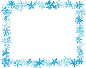 水彩画。水彩タッチの雪の結晶ベクターイラスト。雪の結晶のベクターフレーム。Watercolor painting. Snowflake vector illustration with watercolor touch. Snowflake vector frame.