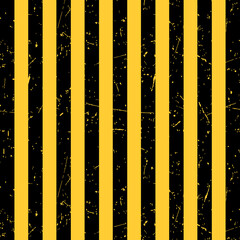 Black and yellow background with scuffs. Striped background with grunge texture. Vector illustration