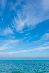 沖縄県宮古島伊良部島の佐和田の浜の満潮風景