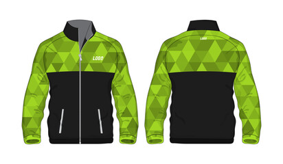 Sport Jacket green and black template for design on white background. Vector illustration eps 10.